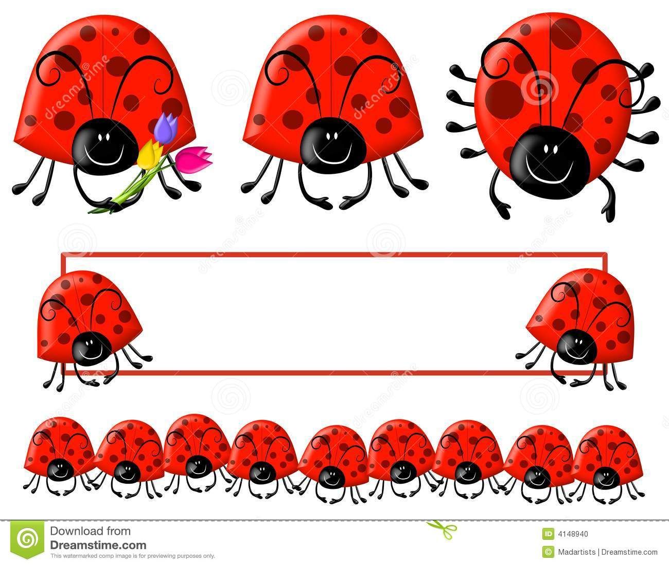 ladybugs clipart divider