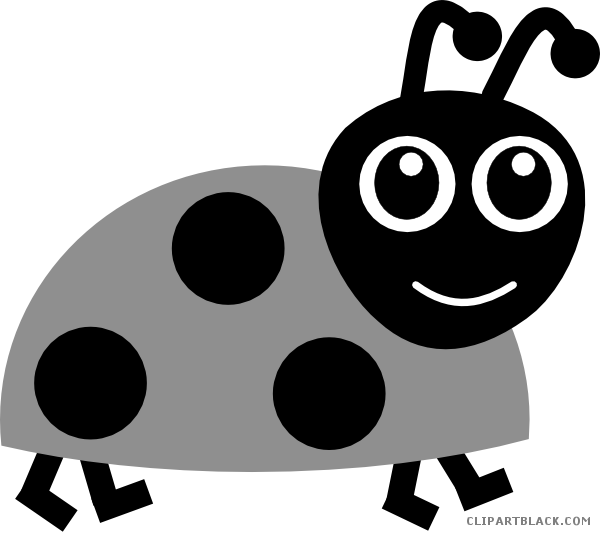 Ladybug clipart black and white. Grayscale clipartblack com animal