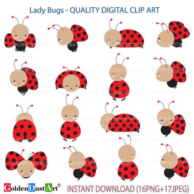 Ladybugs clipart kawaii. Cute bears clip art