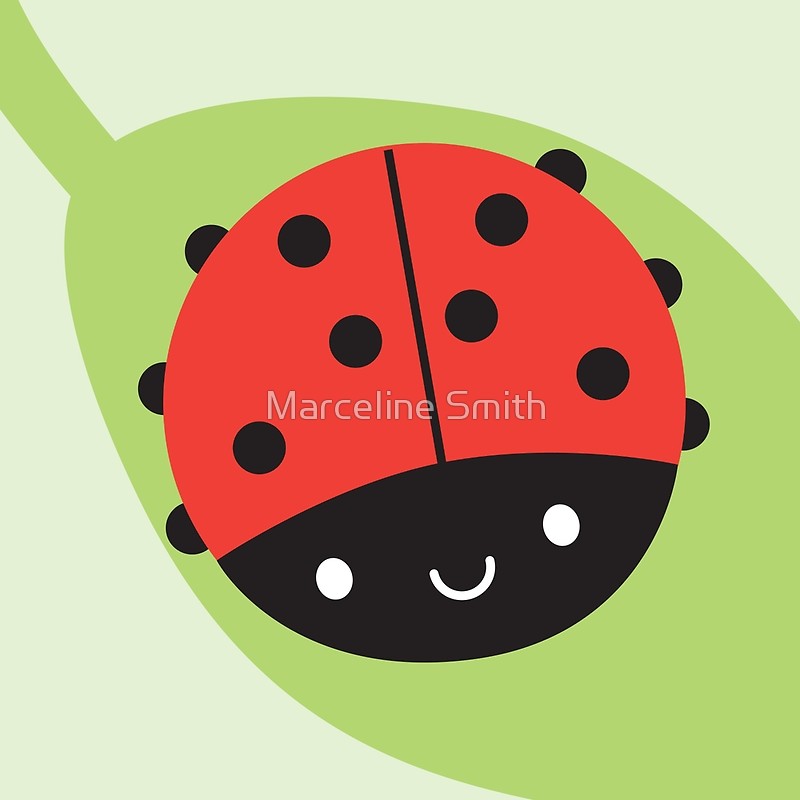Ladybug clipart kawaii. Ladybird art print 