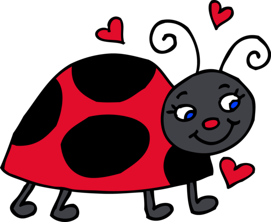 Cute red with hearts. Ladybug clipart heart