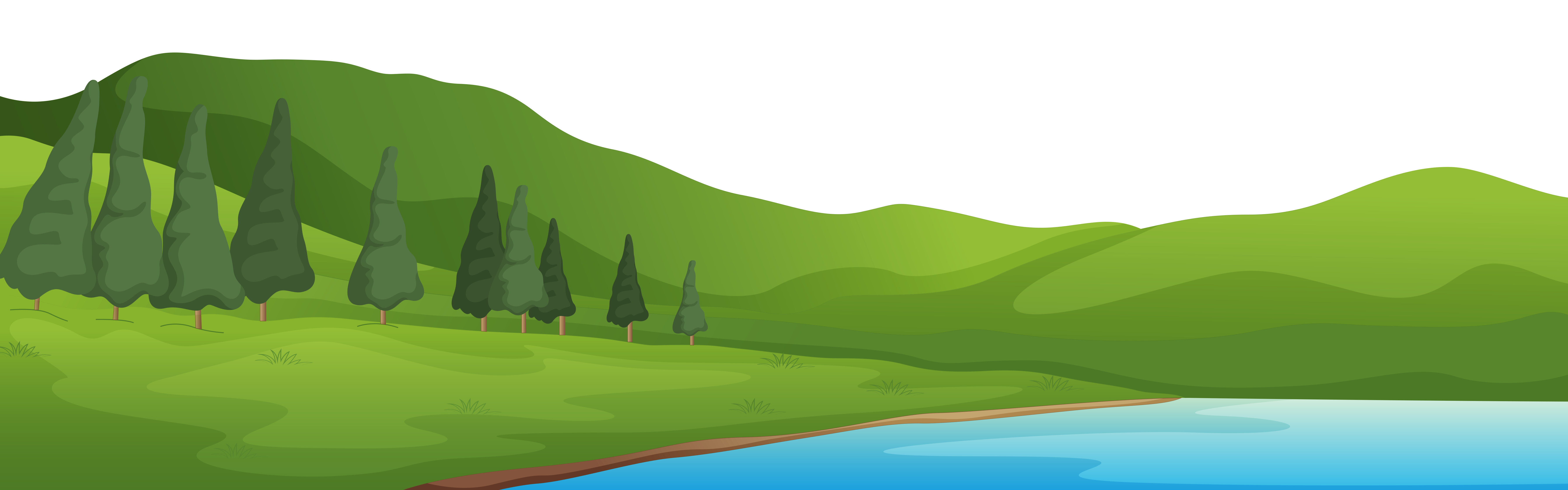 Clipart road side view. Mountain and lake ground