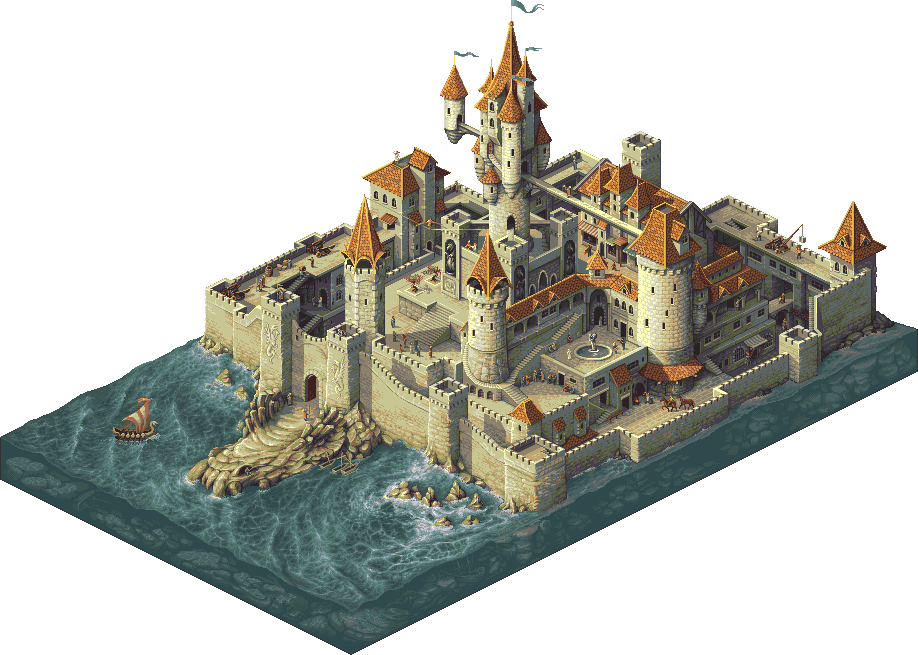 Lake clipart isometric. Iso castle pinterest castles