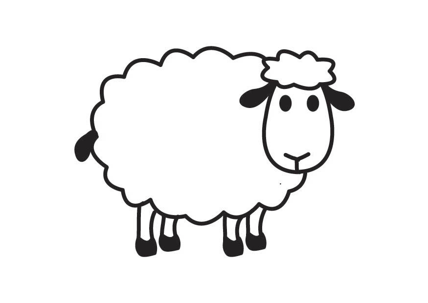 lamb clipart line art