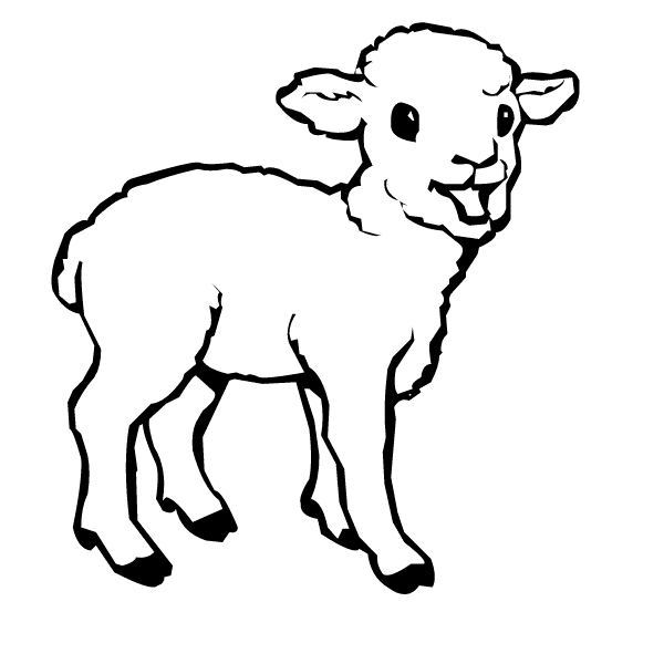 lamb clipart outline