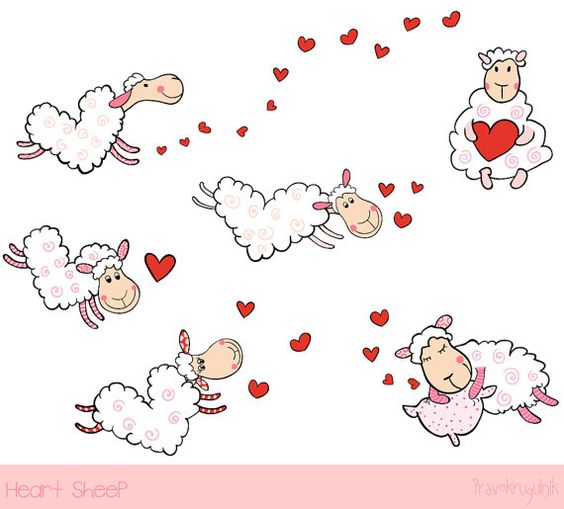 lamb clipart valentine