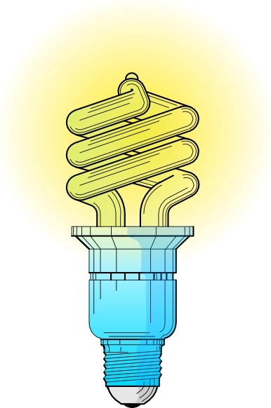 Compact fluorescent light bulb. Lamp clipart flourescent lamp