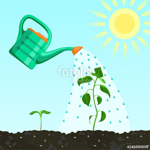 Land clipart fertile land. Growing green young plant