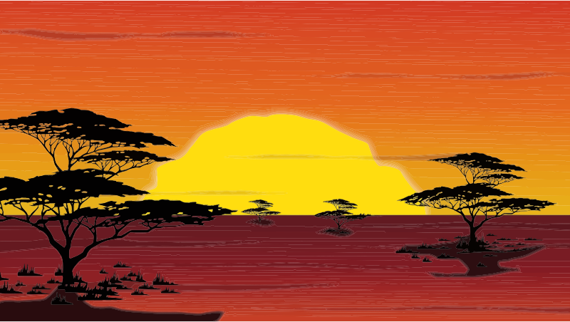 landscape clipart sunset