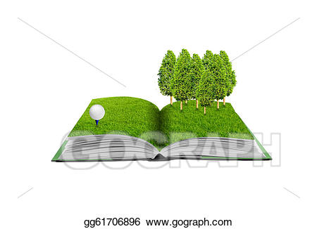 Landscaping clipart 3d grass. Stock illustration d open