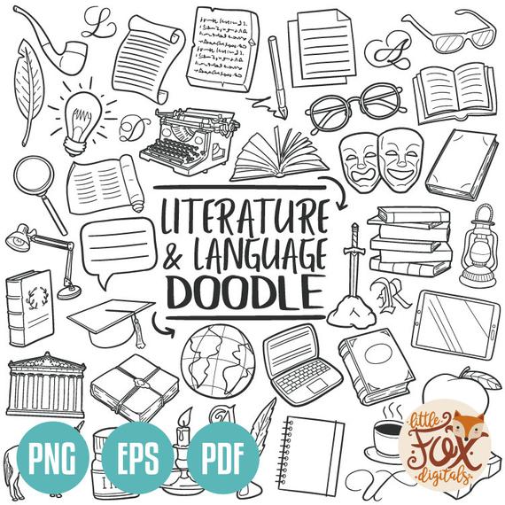 Language clipart literature. Vector eps and subject
