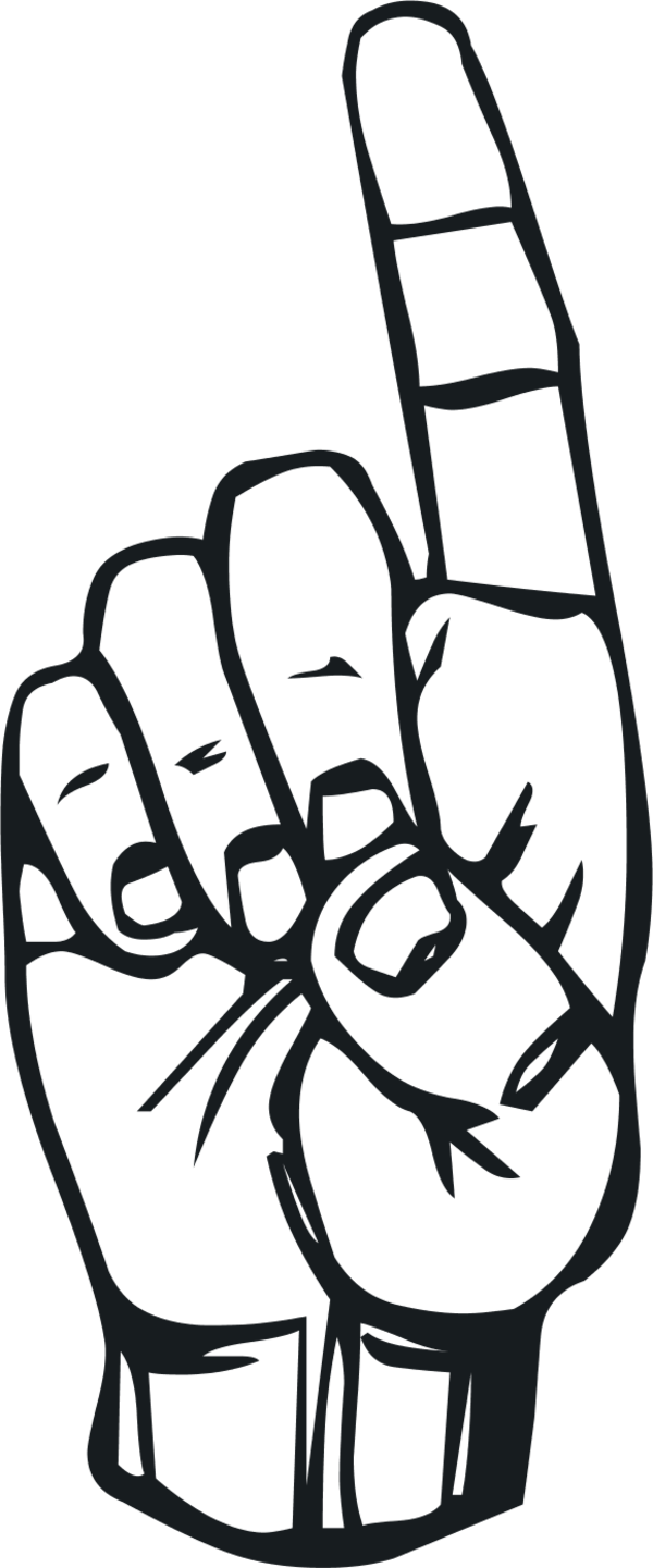 one clipart sign language number