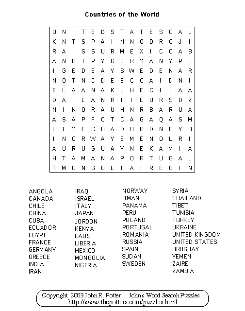 Puzzle word search