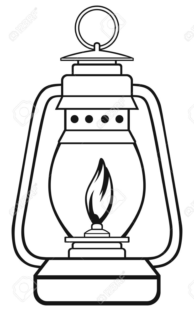 lantern clipart black and white