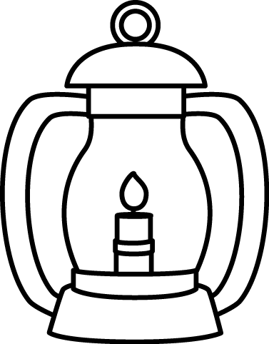 lantern clipart black and white