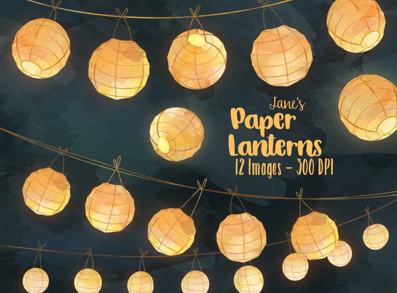 Watercolor lanterns chinese download. Lantern clipart paper lantern