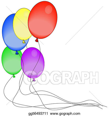 Lantern clipart string balloon. Brightly colored balloons with