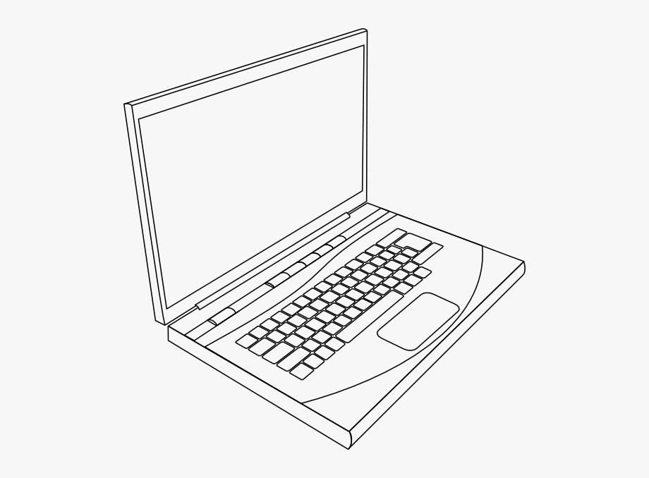 laptop clipart black and white