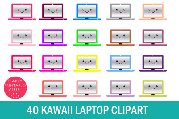 laptop clipart happy
