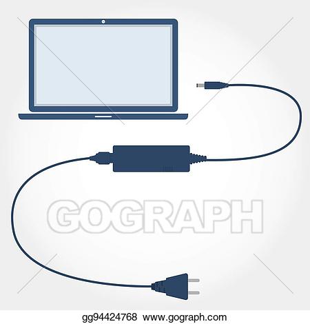 Vector stock computer with. Laptop clipart laptop charger
