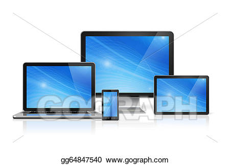 Stock illustration computer mobile. Laptop clipart laptop tablet