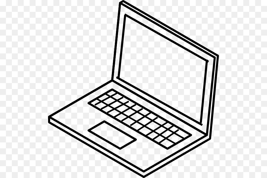 White background computer technology. Laptop clipart line art