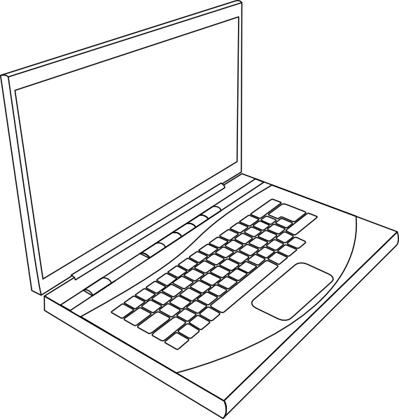laptop clipart line drawing