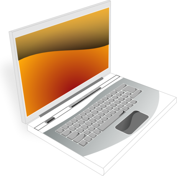 orange clipart laptop
