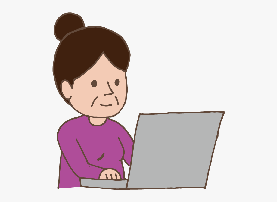 Old using girl with. Laptop clipart pretty lady