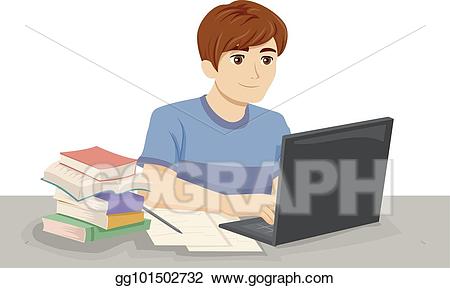 teen clipart laptop