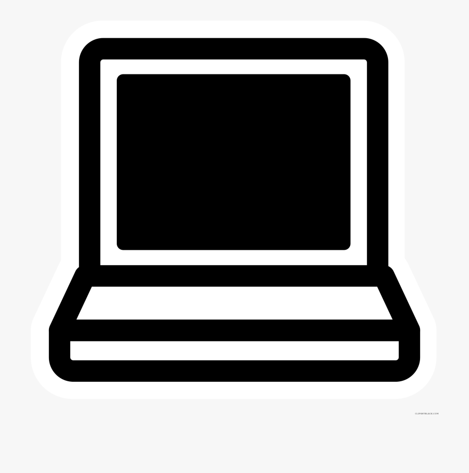 Laptop clipart svg. Black and white 