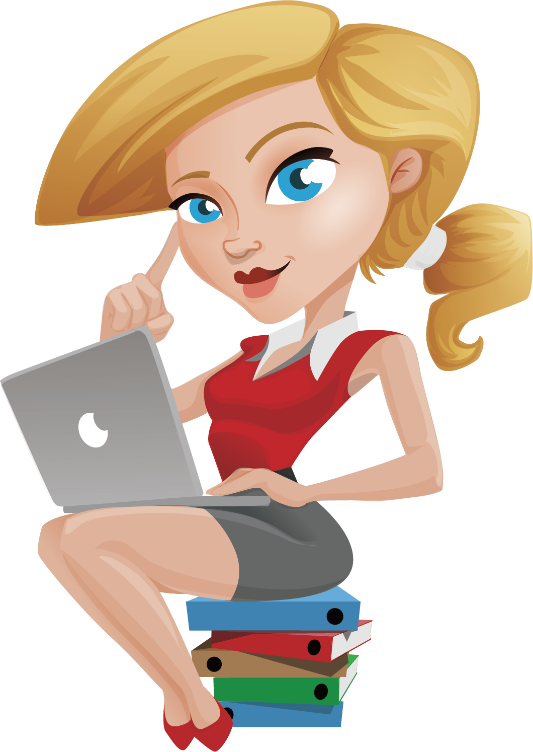 laptop clipart working woman