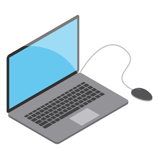 Isomeric with mouse transparent. Laptop vector png
