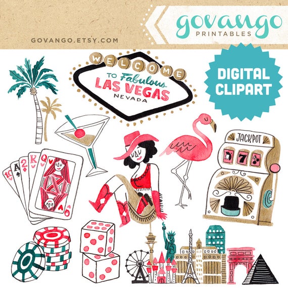 Las vegas clipart item. Digital instant download illustration