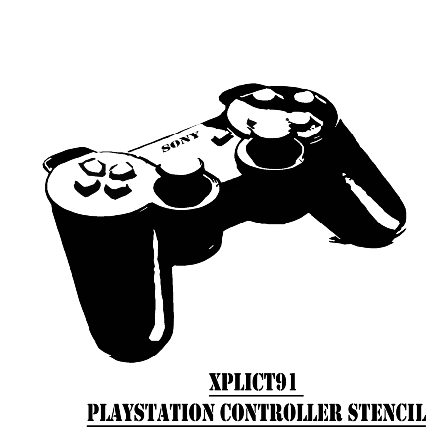 Las vegas clipart stencil. Playstation controller by xplict