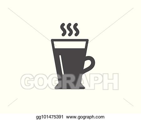 Vector stock simple icon. Latte clipart hot drink