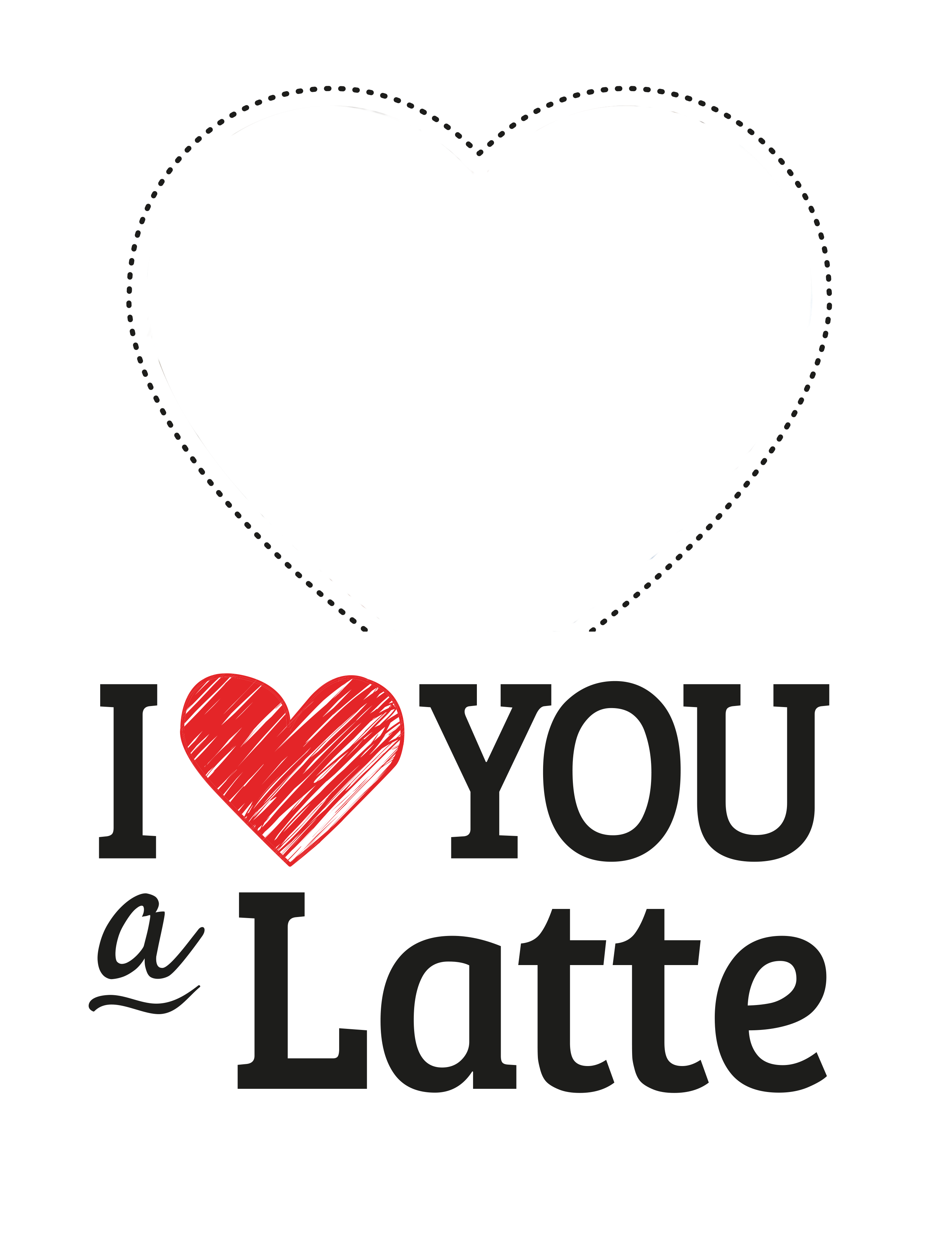Personalised apron i a. Latte clipart love you