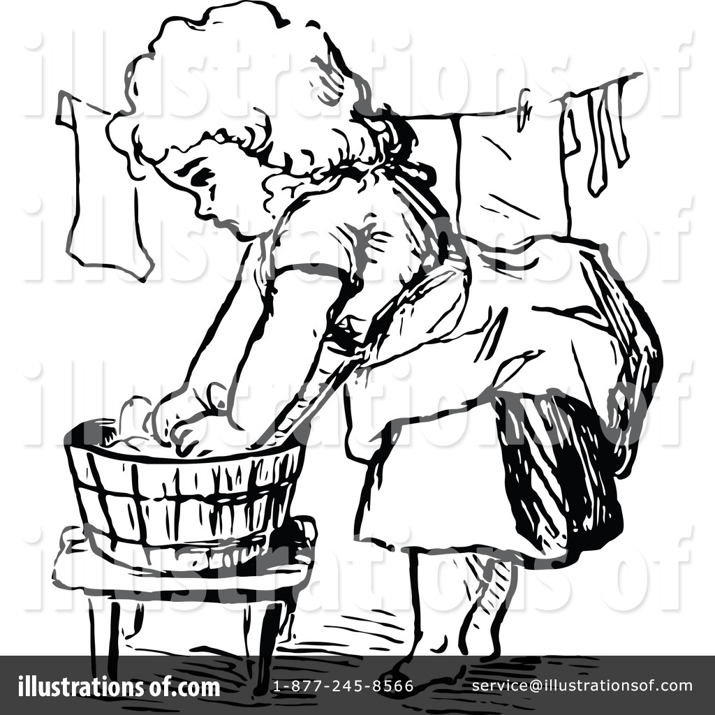 Illustration by prawny vintage. Laundry clipart used clothes