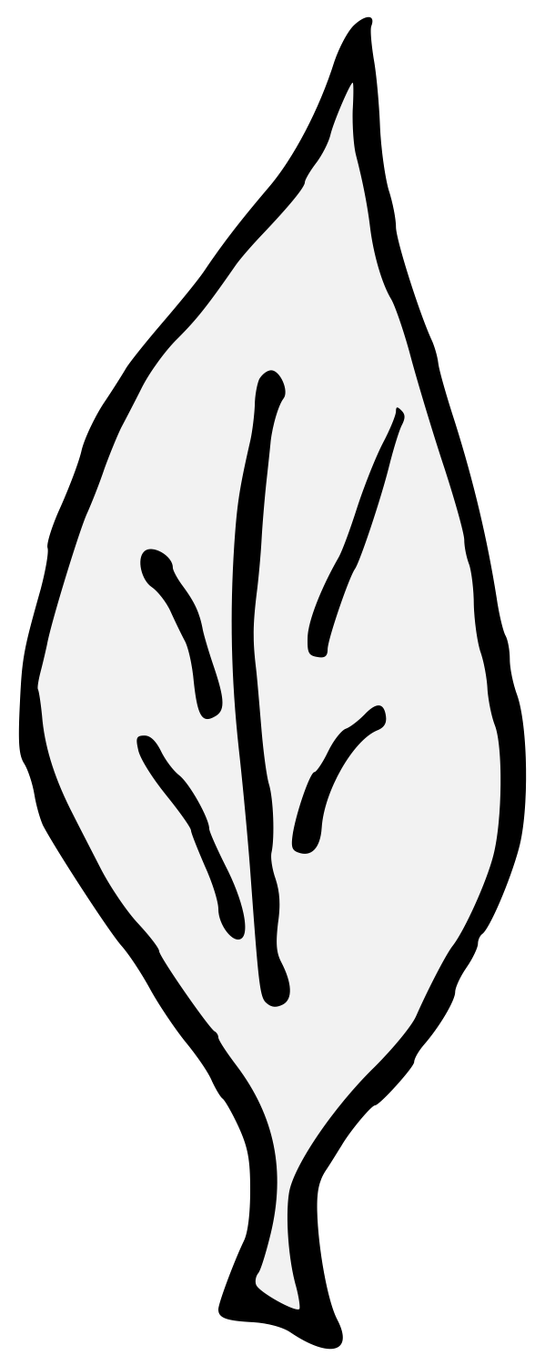 Laurel clipart curved leave. Traceable heraldic art pdf