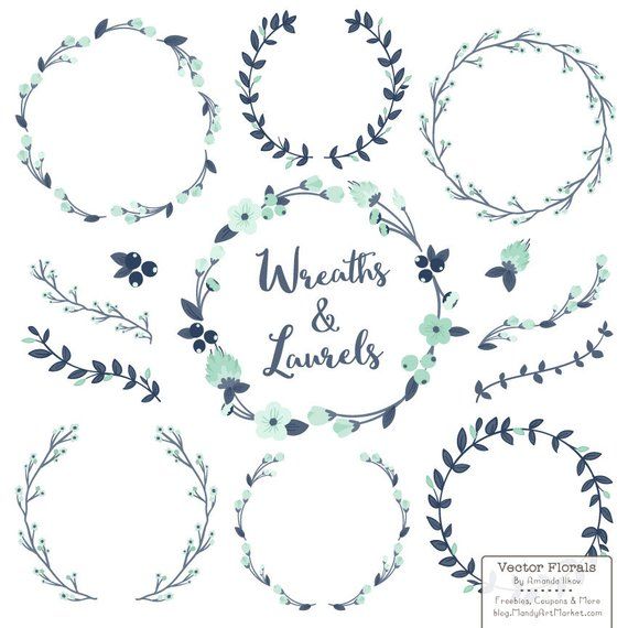 laurel clipart modern wreath
