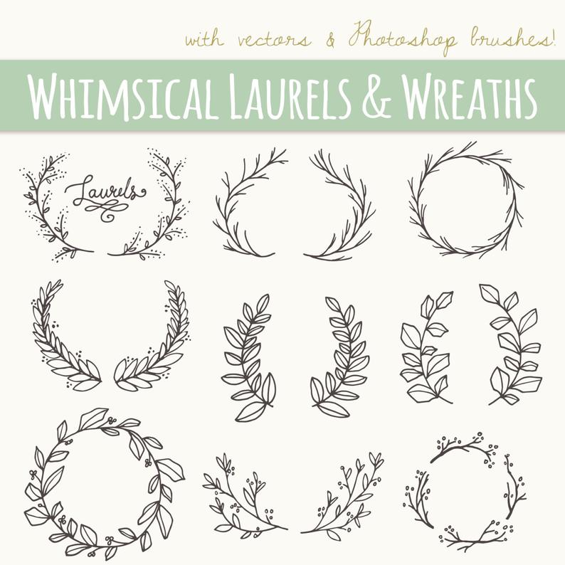 laurel clipart whimsical