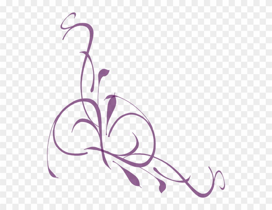 Purple flowers border png. Lavender clipart swirl