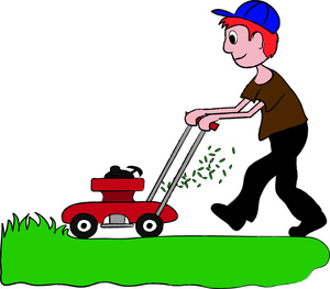 mowing clipart cartoon