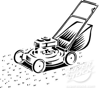 lawnmower clipart black and white