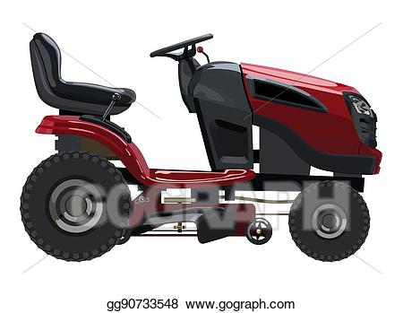 Stock red illustration . Lawnmower clipart vector