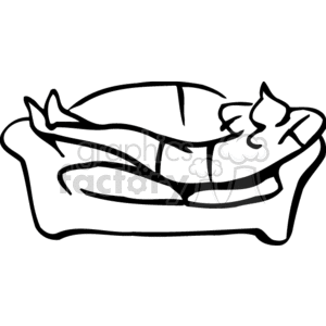 lazy clipart black and white