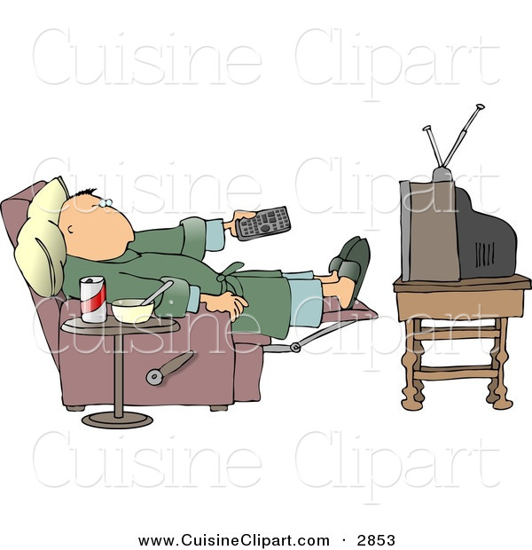 Cuisine of a potato. Lazy clipart couch tv