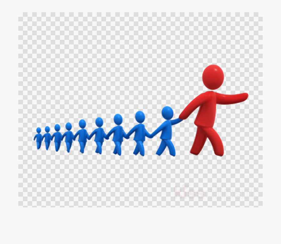 Leadership clipart follow the leader. Blue red transparent background