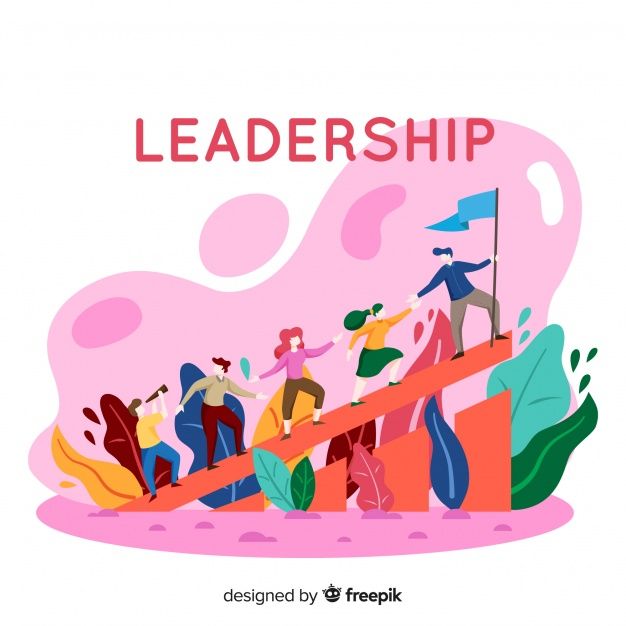 Leadership clipart background design. Flat free vector in
