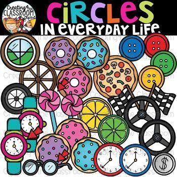 Circles in real . Learning clipart everyday life